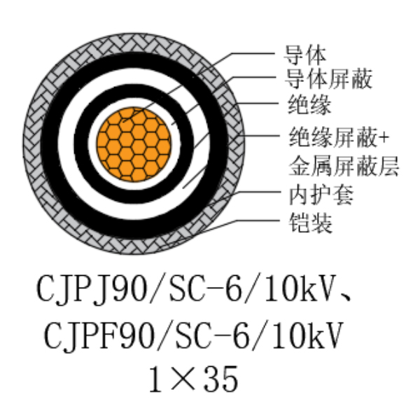 銅芯交聯(lián)聚乙烯絕緣低煙無鹵船用電力電纜-CJPJ90/SC-6/10kV、CJPF90/SC-6/10kV