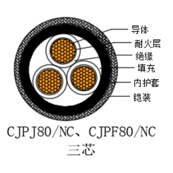 銅芯交聯(lián)聚乙烯絕緣低煙無鹵耐火船用電力電纜-CJPJ80/NC-0.6/1kV、CJPF80/NC-0.6/1kV